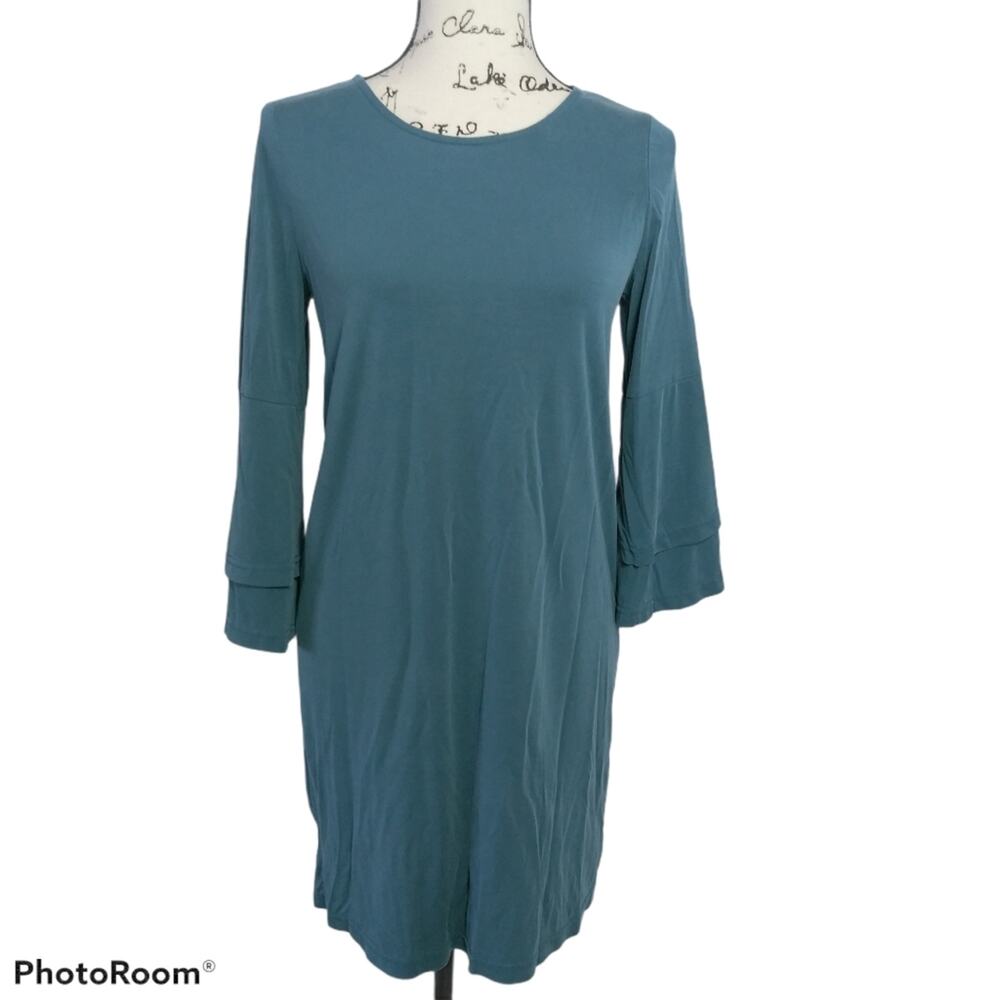 Pleione Anthropologie Teal Tunic Shift Dress S